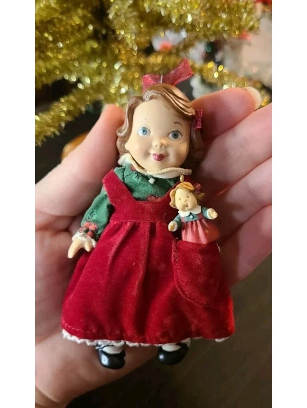 2003 Hallmark Ornament Mistletoe Miss # 3 Series Set Of 2 Ornaments